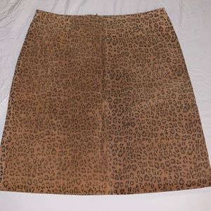 Margaret Godfrey Leather Animal Print Skirt.